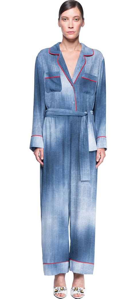 red white blue women fendi jumpsuit|Fendi blue denim dress.